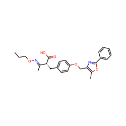 CCCO/N=C(\C)[C@@H](Cc1ccc(OCc2nc(-c3ccccc3)oc2C)cc1)C(=O)O ZINC000016052251