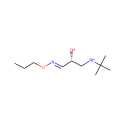 CCCO/N=C/[C@H](O)CNC(C)(C)C ZINC000011422454