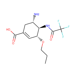 CCCO[C@@H]1C=C(C(=O)O)C[C@H](N)[C@H]1NC(=O)C(F)(F)F ZINC000014944899