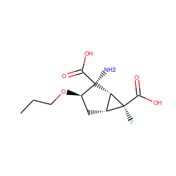 CCCO[C@@H]1C[C@@H]2[C@H]([C@]1(N)C(=O)O)[C@@]2(F)C(=O)O ZINC000013582120