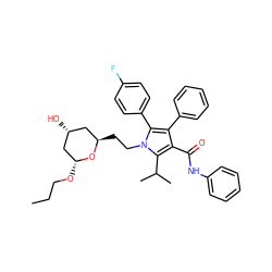 CCCO[C@@H]1C[C@H](O)C[C@@H](CCn2c(-c3ccc(F)cc3)c(-c3ccccc3)c(C(=O)Nc3ccccc3)c2C(C)C)O1 ZINC000139009732