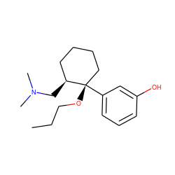 CCCO[C@]1(c2cccc(O)c2)CCCC[C@@H]1CN(C)C ZINC000029128382