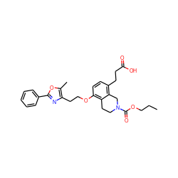 CCCOC(=O)N1CCc2c(OCCc3nc(-c4ccccc4)oc3C)ccc(CCC(=O)O)c2C1 ZINC000034471017