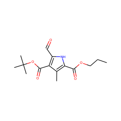 CCCOC(=O)c1[nH]c(C=O)c(C(=O)OC(C)(C)C)c1C ZINC000013533455