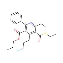 CCCOC(=O)c1c(-c2ccccc2)nc(CC)c(C(=O)SCC)c1CCCF ZINC000013672390