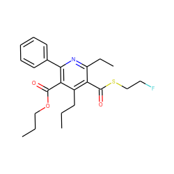 CCCOC(=O)c1c(-c2ccccc2)nc(CC)c(C(=O)SCCF)c1CCC ZINC000013672381