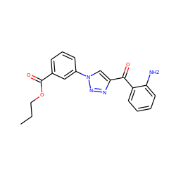 CCCOC(=O)c1cccc(-n2cc(C(=O)c3ccccc3N)nn2)c1 ZINC000096270222