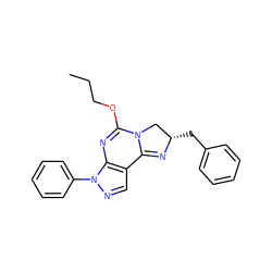 CCCOC1=Nc2c(cnn2-c2ccccc2)C2=N[C@@H](Cc3ccccc3)CN12 ZINC000026972070