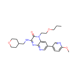 CCCOCCn1c(=O)c(NCC2CCOCC2)nc2ncc(-c3ccc(OC)nc3)cc21 ZINC000045245727