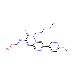 CCCOCCn1c(=O)c(NCCO)nc2cnc(-c3ccc(OC)nc3)cc21 ZINC000045316751