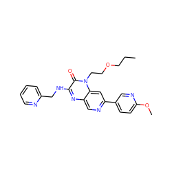 CCCOCCn1c(=O)c(NCc2ccccn2)nc2cnc(-c3ccc(OC)nc3)cc21 ZINC000043151015