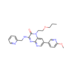 CCCOCCn1c(=O)c(NCc2ccccn2)nc2ncc(-c3ccc(OC)nc3)cc21 ZINC000045260054