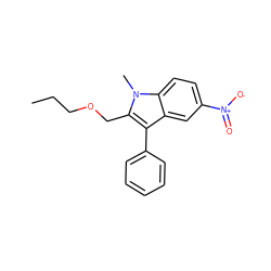 CCCOCc1c(-c2ccccc2)c2cc([N+](=O)[O-])ccc2n1C ZINC000205328580