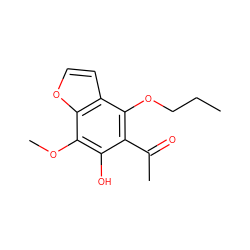 CCCOc1c(C(C)=O)c(O)c(OC)c2occc12 ZINC000013682254