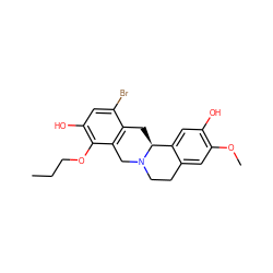 CCCOc1c(O)cc(Br)c2c1CN1CCc3cc(OC)c(O)cc3[C@@H]1C2 ZINC001772608929