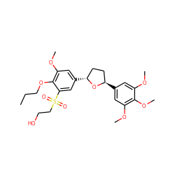 CCCOc1c(OC)cc([C@@H]2CC[C@@H](c3cc(OC)c(OC)c(OC)c3)O2)cc1S(=O)(=O)CCO ZINC000003796018