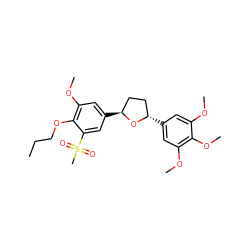 CCCOc1c(OC)cc([C@H]2CC[C@H](c3cc(OC)c(OC)c(OC)c3)O2)cc1S(C)(=O)=O ZINC000003780803