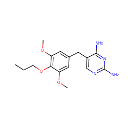 CCCOc1c(OC)cc(Cc2cnc(N)nc2N)cc1OC ZINC000028005893