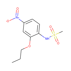 CCCOc1cc([N+](=O)[O-])ccc1NS(C)(=O)=O ZINC000013681999