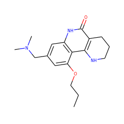 CCCOc1cc(CN(C)C)cc2[nH]c(=O)c3c(c12)NCCC3 ZINC000169705877