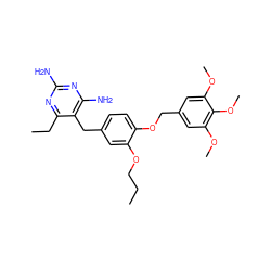 CCCOc1cc(Cc2c(N)nc(N)nc2CC)ccc1OCc1cc(OC)c(OC)c(OC)c1 ZINC000013532938