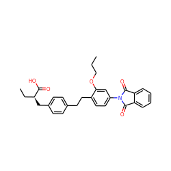 CCCOc1cc(N2C(=O)c3ccccc3C2=O)ccc1CCc1ccc(C[C@@H](CC)C(=O)O)cc1 ZINC000072105338