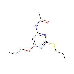 CCCOc1cc(NC(C)=O)nc(SCCC)n1 ZINC000014975605