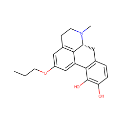 CCCOc1cc2c3c(c1)-c1c(ccc(O)c1O)C[C@H]3N(C)CC2 ZINC000040877998