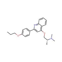 CCCOc1ccc(-c2cc(OC[C@@H](C)N(C)C)c3ccccc3n2)cc1 ZINC000096271021