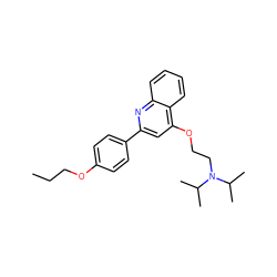 CCCOc1ccc(-c2cc(OCCN(C(C)C)C(C)C)c3ccccc3n2)cc1 ZINC000096271018