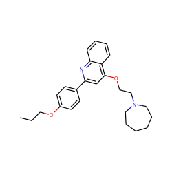 CCCOc1ccc(-c2cc(OCCN3CCCCCC3)c3ccccc3n2)cc1 ZINC000096271023