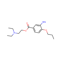 CCCOc1ccc(C(=O)OCCN(CC)CC)cc1N ZINC000001530762