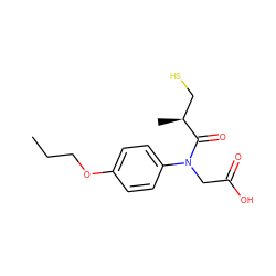 CCCOc1ccc(N(CC(=O)O)C(=O)[C@@H](C)CS)cc1 ZINC000028257343