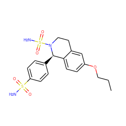 CCCOc1ccc2c(c1)CCN(S(N)(=O)=O)[C@@H]2c1ccc(S(N)(=O)=O)cc1 ZINC000084668618