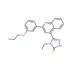 CCCOc1cccc(-c2cc(-c3n[nH]c(=S)n3CC)c3ccccc3n2)c1 ZINC000006204736