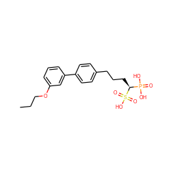 CCCOc1cccc(-c2ccc(CCC[C@@H](P(=O)(O)O)S(=O)(=O)O)cc2)c1 ZINC000040866519