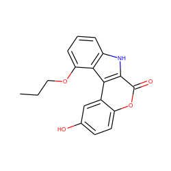 CCCOc1cccc2[nH]c3c(=O)oc4ccc(O)cc4c3c12 ZINC000082152924