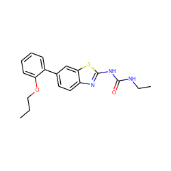 CCCOc1ccccc1-c1ccc2nc(NC(=O)NCC)sc2c1 ZINC000095605595