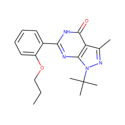 CCCOc1ccccc1-c1nc2c(c(C)nn2C(C)(C)C)c(=O)[nH]1 ZINC000013755569