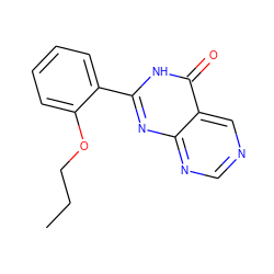 CCCOc1ccccc1-c1nc2ncncc2c(=O)[nH]1 ZINC000013755556