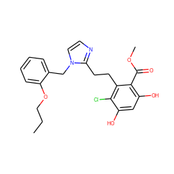 CCCOc1ccccc1Cn1ccnc1CCc1c(Cl)c(O)cc(O)c1C(=O)OC ZINC000653874627