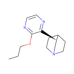 CCCOc1nccnc1[C@@H]1CN2CCC1CC2 ZINC000013743098