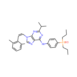 CCCP(=O)(CCC)c1ccc(Nc2nc(C(C)C)nc3c2ncn3/C=C\c2c(C)cccc2C)cc1 ZINC000042887342