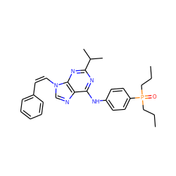 CCCP(=O)(CCC)c1ccc(Nc2nc(C(C)C)nc3c2ncn3/C=C\c2ccccc2)cc1 ZINC000045498268