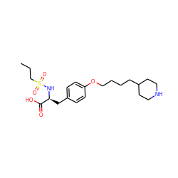 CCCS(=O)(=O)N[C@@H](Cc1ccc(OCCCCC2CCNCC2)cc1)C(=O)O ZINC000013738129