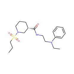 CCCS(=O)(=O)N1CCC[C@H](C(=O)NCCN(CC)c2ccccc2)C1 ZINC000004057676