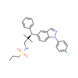 CCCS(=O)(=O)NCC(C)(C)[C@@H](c1ccccc1)c1ccc2c(cnn2-c2ccc(F)cc2)c1 ZINC000096283844