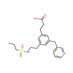 CCCS(=O)(=O)NCCc1cc(CCC(=O)O)cc(Cc2cccnc2)c1 ZINC000013765919