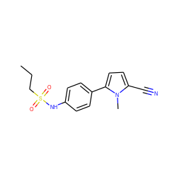 CCCS(=O)(=O)Nc1ccc(-c2ccc(C#N)n2C)cc1 ZINC000034948747