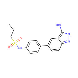 CCCS(=O)(=O)Nc1ccc(-c2ccc3n[nH]c(N)c3c2)cc1 ZINC000063298266